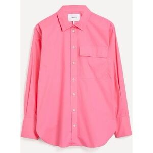 Frame oversized vacation button down shirt pink size small